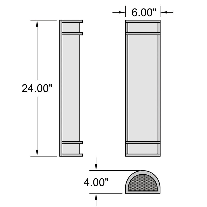 Badina Wall Light, 24" H x 6" W x 4" D, Black