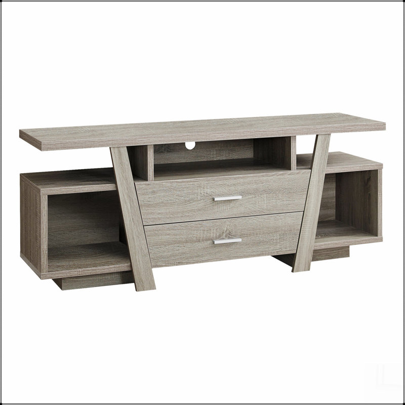 Meuble télé, console de 60 po, meuble multimédia, tiroirs de rangement, salon, chambre à coucher, stratifié, contemporain, moderne
