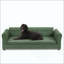 Canapé pour animal de compagnie, élégant canapé-lit surélevé en tissu de lin moderne, lit pour animal de compagnie rectangulaire confortable avec dossier et accoudoirs-441703417