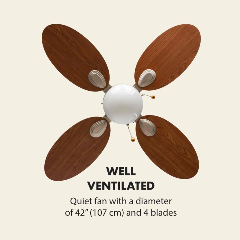 106cm Ceiling Fan, Light brown