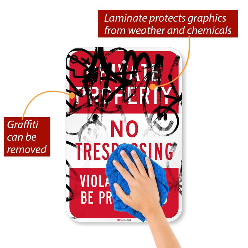 Private Property No Trespassing Violators Prosecuted High-Intensity Reflective Aluminum Sign