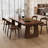 Nut-brown Rectangular Solid Wood Dining Table-966397286