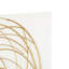 Metal Overlapping Circle Design Abstract Gold Wall Decor with White Wood Backing