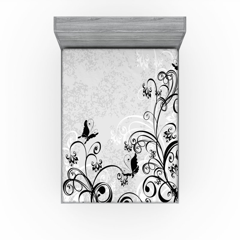 Ensemble de 2 draps-housse dégradés Ambesonne bleu sarcelle très clair bleu pâle et blanc, Drap-housse pour lit double