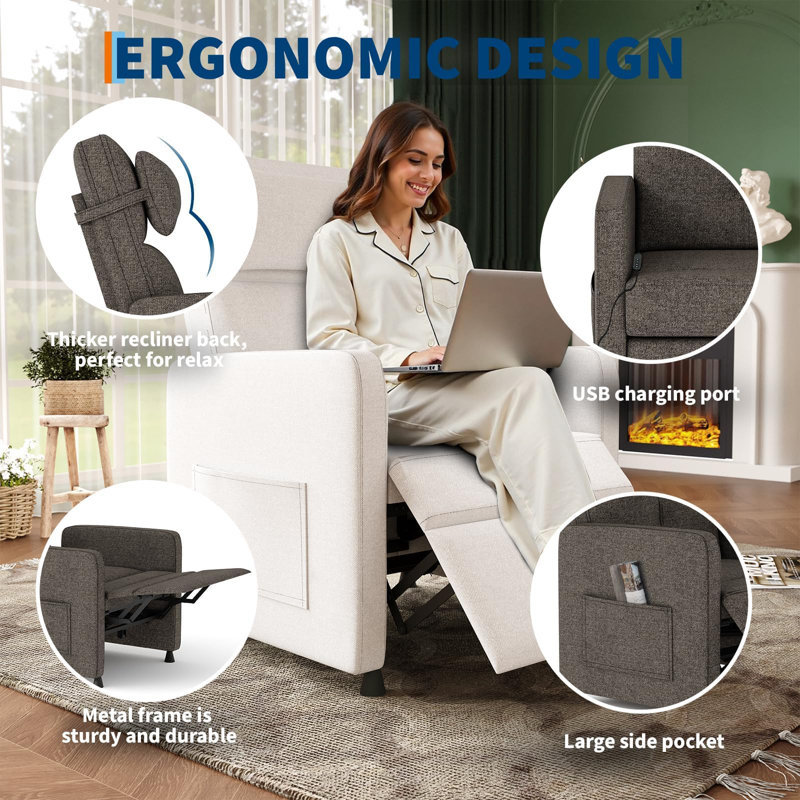 1 Seater Sofa, brown