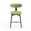 Tabouret de bar pivotant rembourré en mélange de coton avec dossier incurvé-1812644333