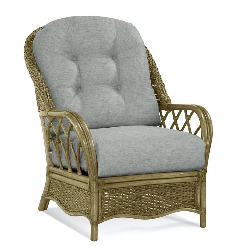  Everglade Rattan Arm Chair, White Sugar Performance; 0863-91, Havana