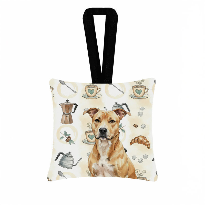 Ornement carré en tissu fauve American Staffordshire Terrier, American Staffordshire Terrier Fawn