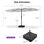 Parasol 14 pi avec marché de patio blanc et base rectangulaire double face avec parasol et manivelle 12 nervures robustes robustes pour piscine-231106354