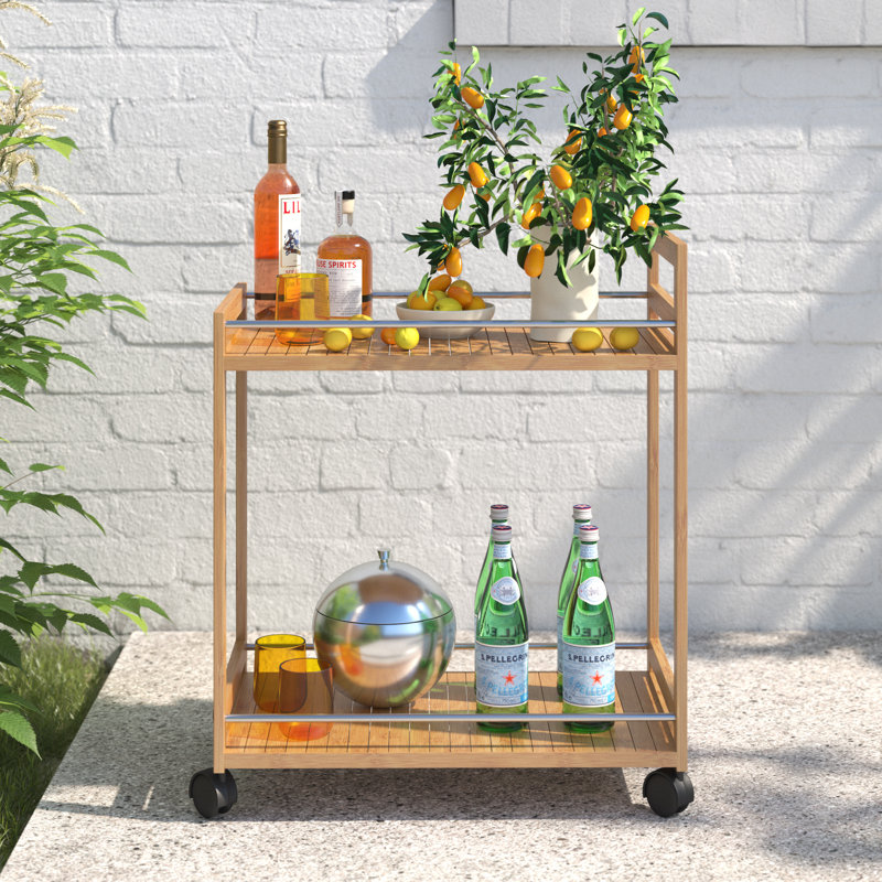 Aalyiah Solid Wood Bar Cart