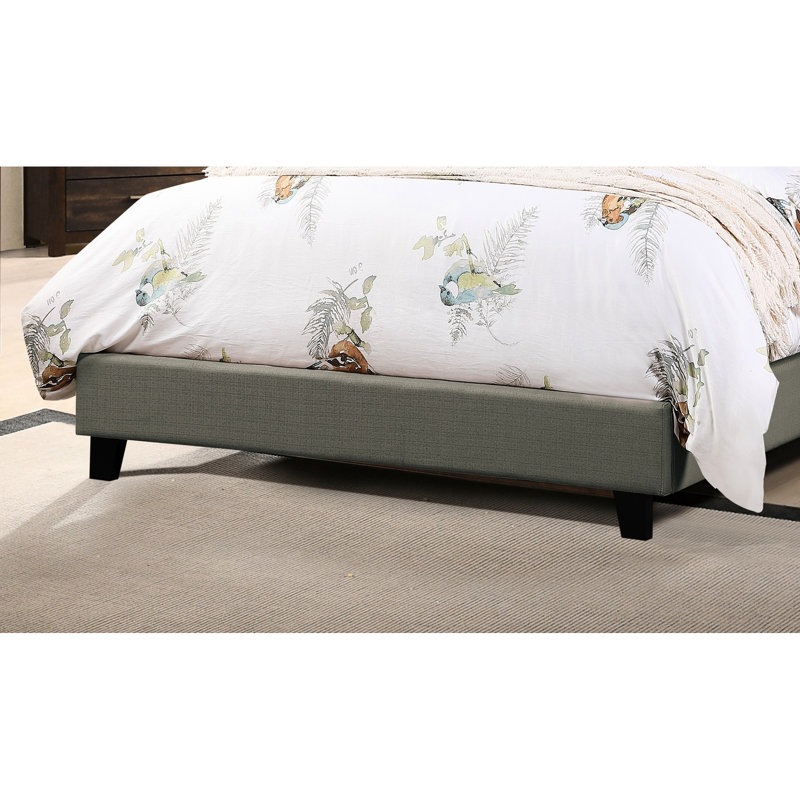 Structure de lit de chambre à coucher moderne, lit double gris tapissier avec tête de lit arquée, style contemporain, taille, tête de lit, pratique