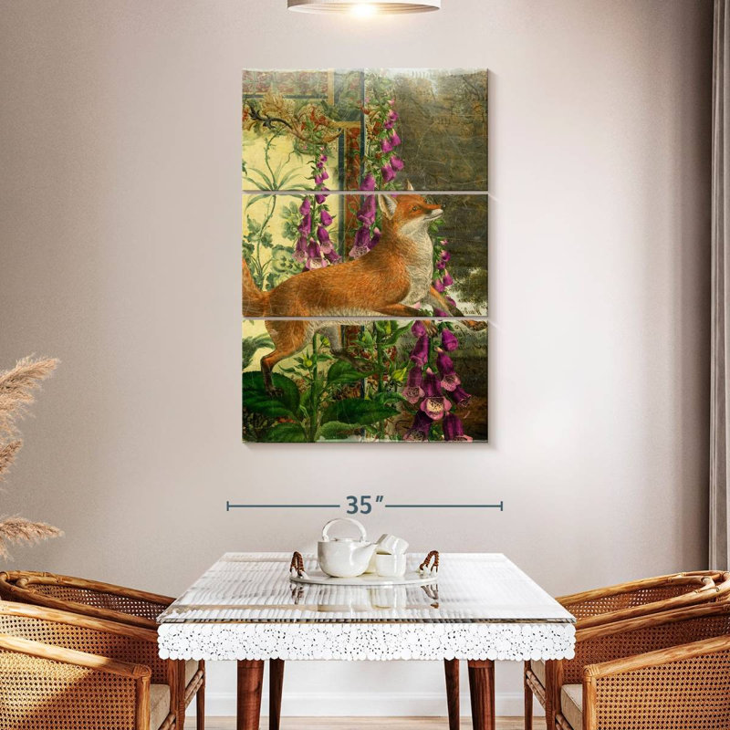 Brampt Whimsical Animals Fox, 50" H x 32" W