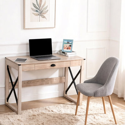 Simple Style Writing Desk, Computer Desk, Office Desk, Bedroom Desk, Vanity Table 44" x 20" x 30" Particle Board 1pc Computer Desk Black Ideal for students and study spaces