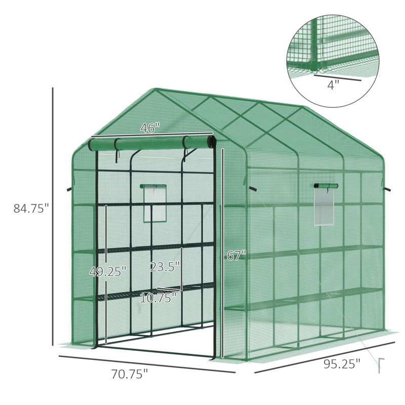 Serres récréatives, Vert, H 7 pi x l 6 pi x P 8 pi