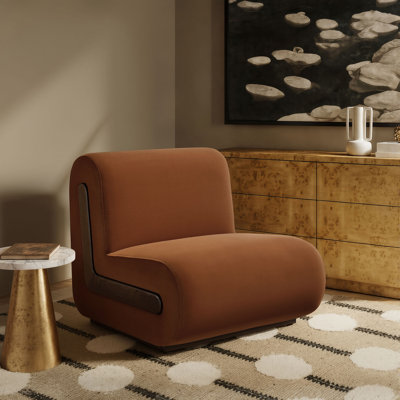 Chaise d'appoint en velours rouille Denby Performance