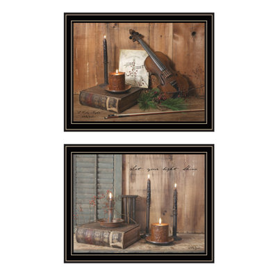 «Lark Manor ™», ensemble de 2 pièces de vignette aux chandelles «O s Night», impression d'art mural pour la chambre à coucher pour la décoration intérieure par Billy Jacobs