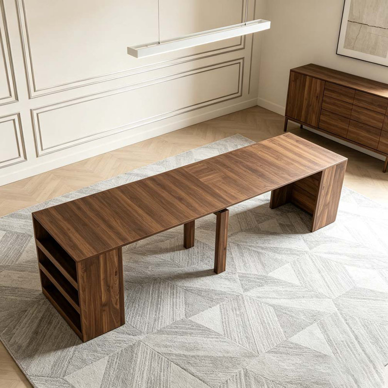 Table de salle à manger extensible pliable, Bois