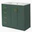 Ensemble de meuble-lavabo 36 po avec lavabo en céramique, armoire de rangement en bois massif, ensemble de meuble-lavabo autoportant avec 3 tiroirs et portes à fermeture douce