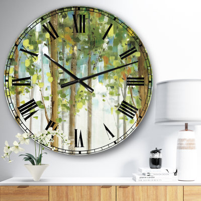 Green Forest Study - Horloge murale traditionnelle