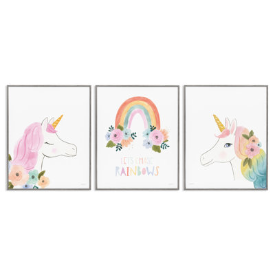 «Let Chase Rainbows Unicorns», ensemble de 3 giclées par Jenaya Jackson