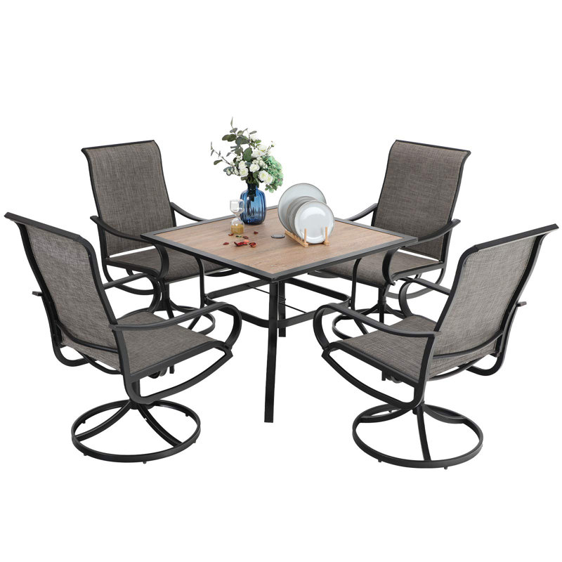 Black High Back Dining Chair Set, Black