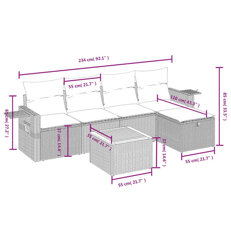 Vidaxl Patio Sofa Set Beige