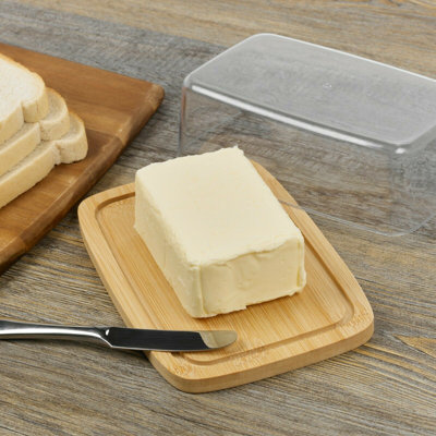 Gracie Oaks Alban Bamboo Butter Dish