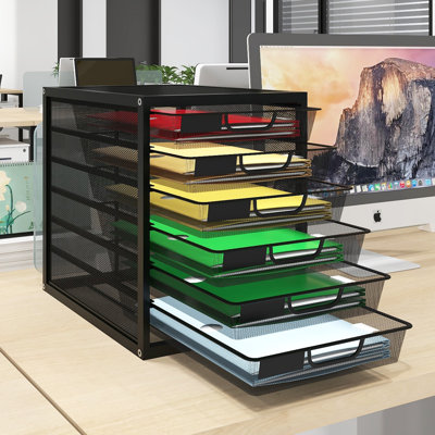 Paper Sorter with Tier Sliding Drawers,File Binder Organizer