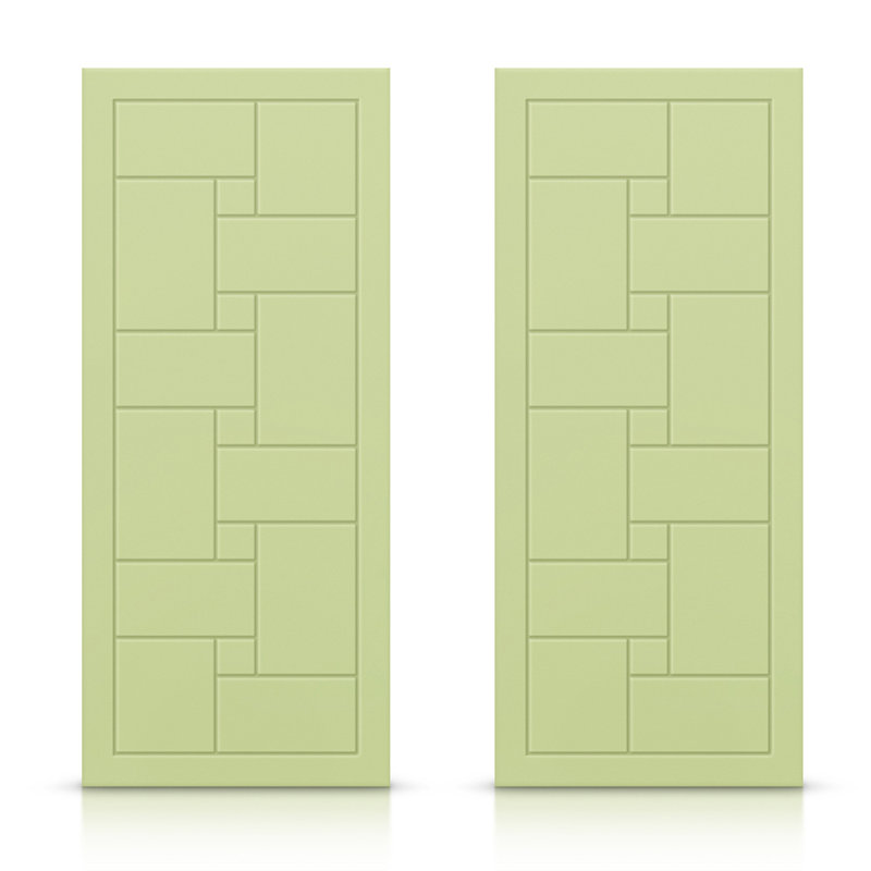 Portes de placard coulissantes à panneaux, Vert sauge, 60 po x 96 po