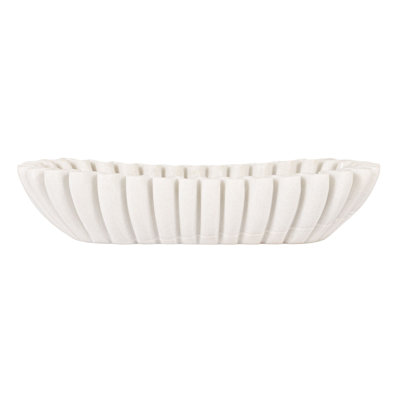 Pietra Marble Oval Ruffle Bowl