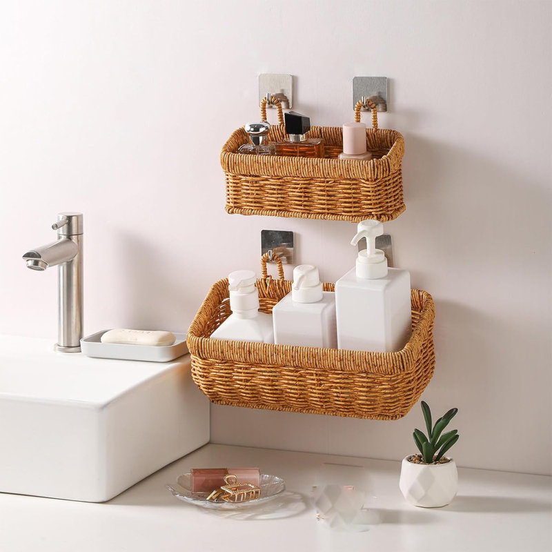 Square Woven Hanging Basket With Hanger