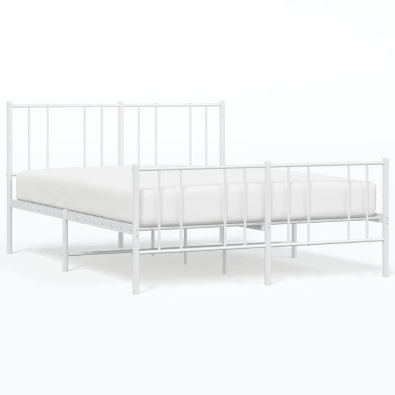 Latitude Metal Bed Frame with Headboard and Footboard, 100 x 200 cm, White
