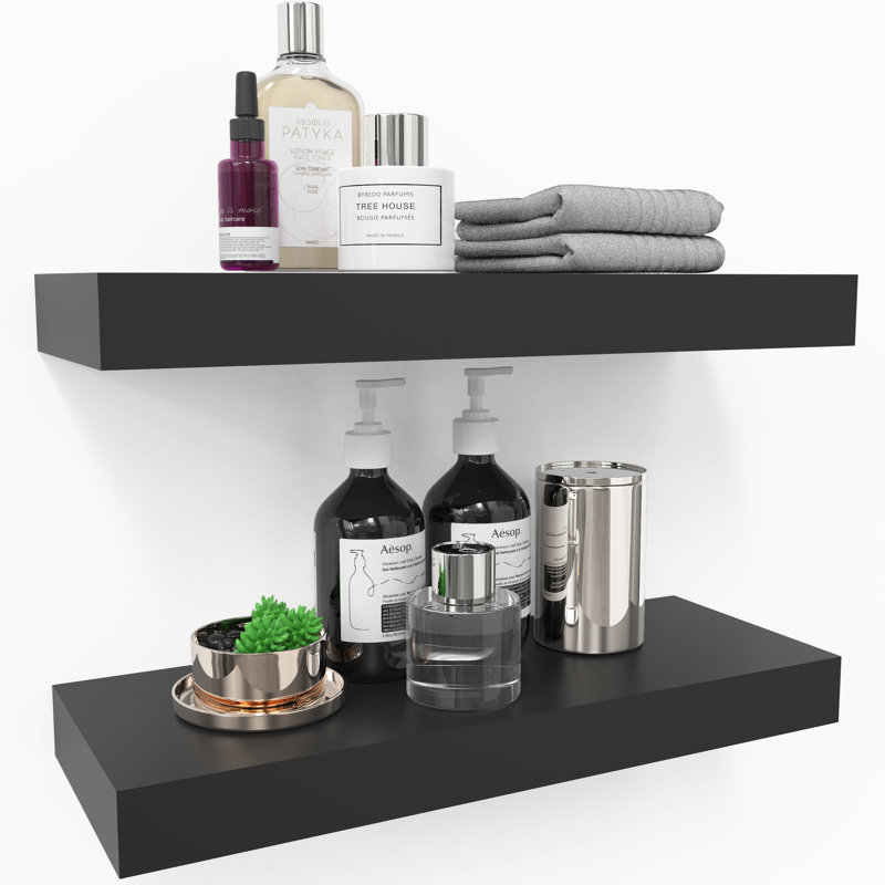 Ballucci Sydney 16" W x 6" D Floating Shelves Set with Invisible Wall Mount Brackets (Set of 2)