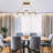 3-Light Gold Universal Ceiling Chandelier with Seeded Glass for Kitchen Island 