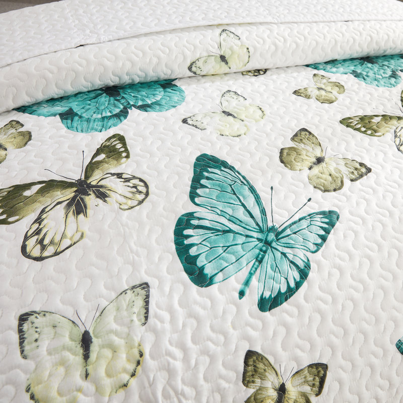 Ensemble de courtepointe Butterfly - Couvre-lit léger et doux pour décoration de chambre à coucher