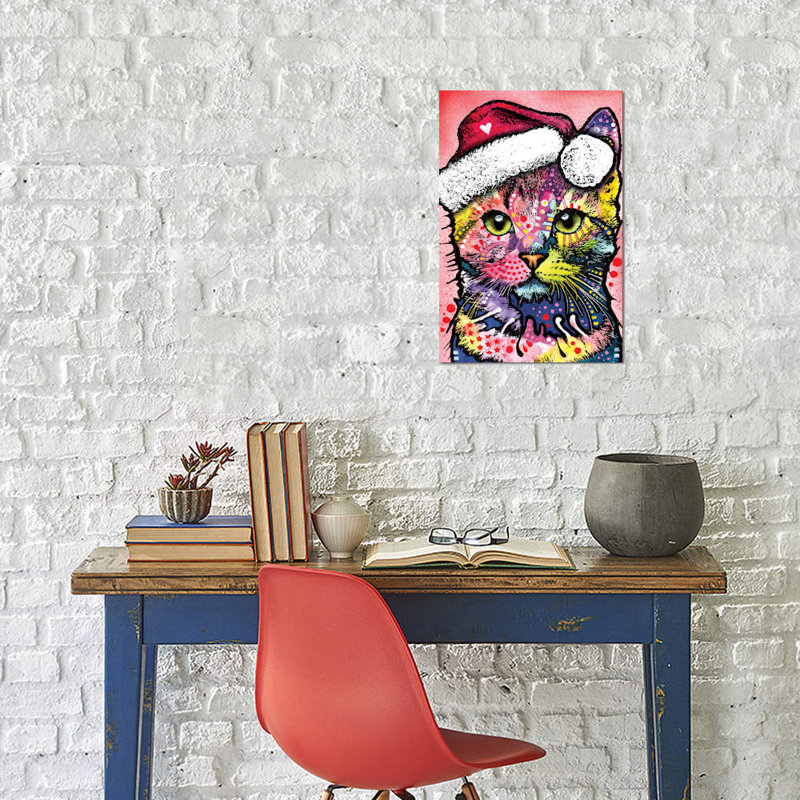 Christmas Cat by Dean Russo - Print on Canvas, 101.6 cm H x 66.04 cm W x 1.91 cm D, No Frame