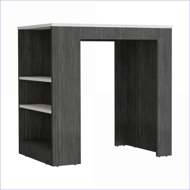 Îlots de cuisine | Îlot de rangement compact Doyle | Noyer brun & amp; Crème | Bois d'ingénierie | Multicolore