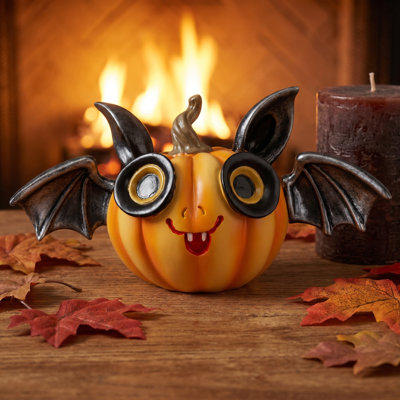 Citrouille d'Halloween citrouille en résine Statue fantôme mignon citrouille ornement de table Jardin d'extérieur Artisanat d'Halloween Décor Dessins animés Figurine de citrouille