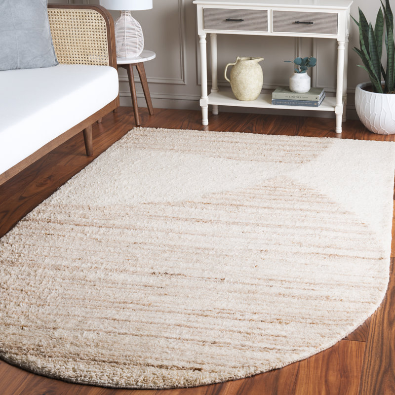 Katarin Hand Tufted Wool Pile Solid Color Rug, Rectangle 5' x 8'