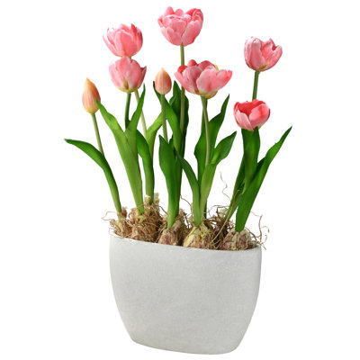 Fleurs de tulipe rose 18 po