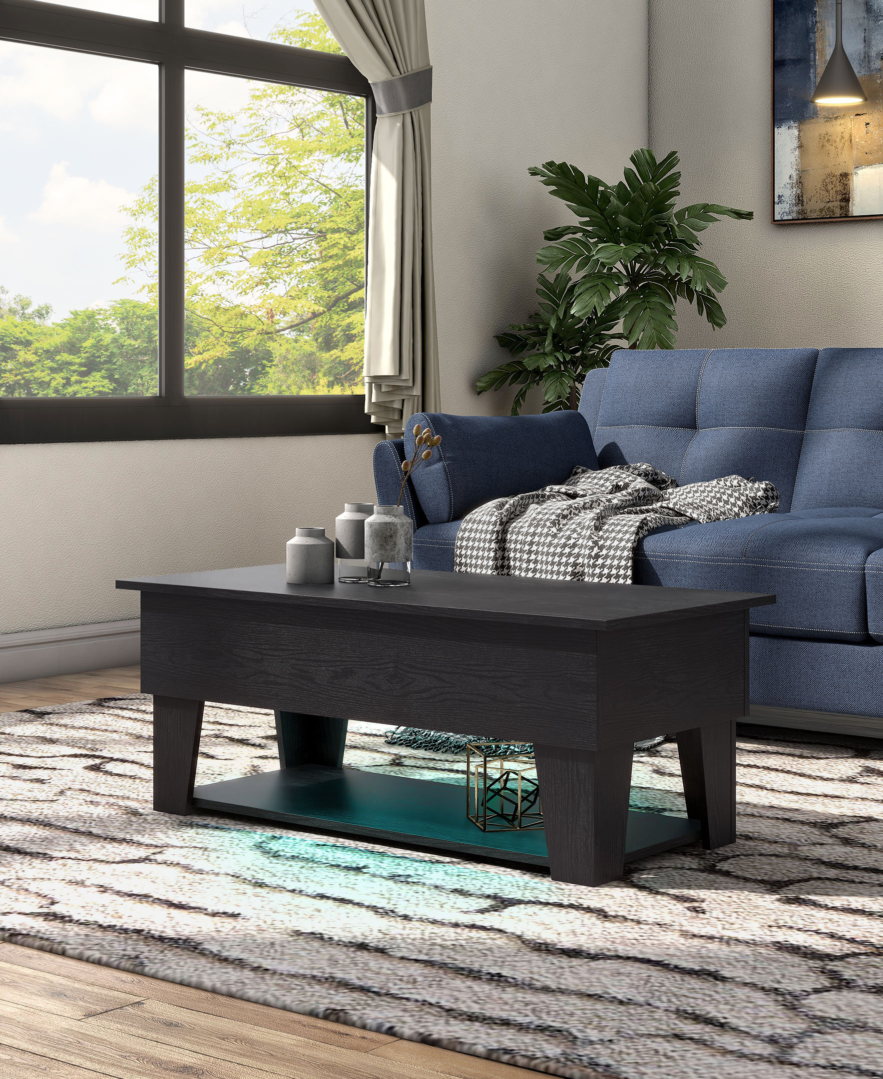 Ebern Designs Altura Lift Top Coffee Table with LED | Wayfair