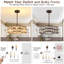 Lustre tambour 4 lumières à longueur réglable-723128352