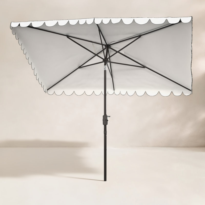 Parasol de marché rectangulaire 118,1 po Teo, Brun, Blanc / Noir