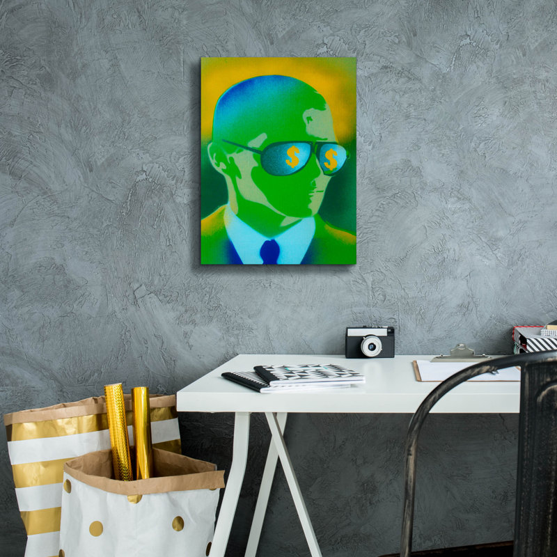 «Dollar Bills Green» par Abstract Graffiti, H 16 po x l 12 po x P 0,75 po