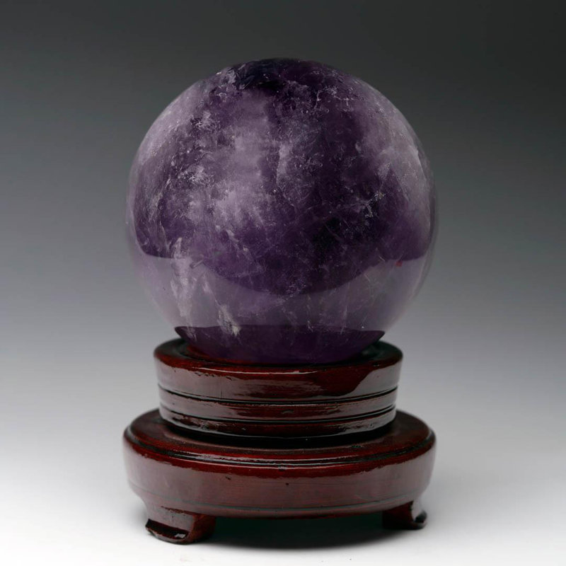 Hand-Polished Amethyst Sphere – 4.5" Diameter