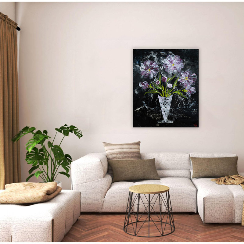 "Twilight Bouquet", art mural sur toile, Toile tendue, H 16 po x l 12 po