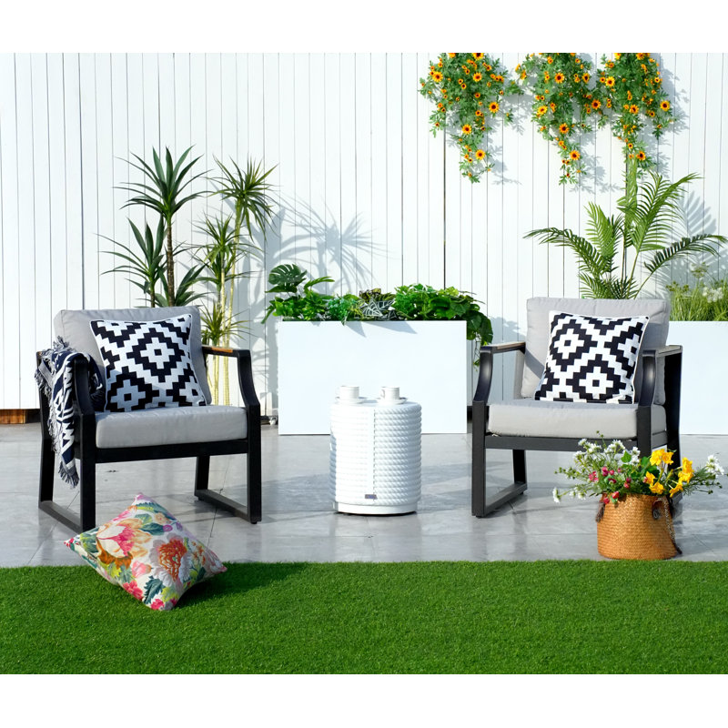 Nyjae 2 - Person Patio Conversation Set with Cushions