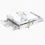 Modern Square Marble Textured Coffee Table With 4 Drawers And Suspended Base, White, 43.3"