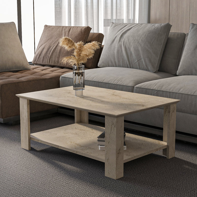 Leroy 90 cm Rectangular Coffee Table, Ivory
