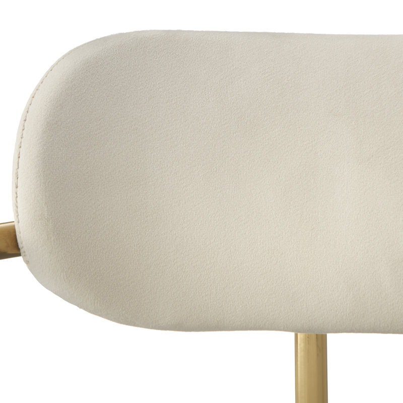 Mavra Upholstered Counter Stool with Metal Frame, Cream